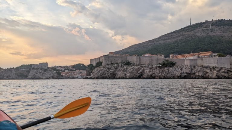 Dubrovnik-city walls from kayak
